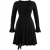 Trendyol Curve Dames Zwart Effen Kort / Mini Lang Skater Grote maten Jurk