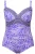 Ulla Popken Badpak  navy / violetblauw / lichtlila / oranje