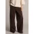 Yest wide leg broek met corduroy details – bruin