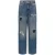 ONLY & SONS JUNIOR OSJEDGE ripped straight leg jeans met slijtage – donkerblauw denim