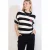 LOLALIZA gestreepte top donkerblauw gebreid