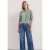 Street One Dames Basic Shirt met ronde hals in Unifarbe in Groen