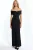 Off-Shoulder Split Gedetailleerde Zand Maxi-jurk