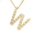 Collar ABC Diamonds 0,12 Cts letter “W” Yellow Gold 18k