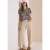 Blouse met split in de hals en print