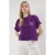 TRENDYOLMİLLA Dames Paars Galaxy Kort Oversized T-shirts