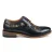 Justin Reess Heren Navy Blauw Leren Bloemenprint Brogue Dresschoenen – Ross
