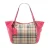 Tweedehands Kleine Haymarket Ruit Canvas en Leer Canterbury Tote