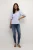 Blouse met korte mouwen Casual fit Mazarine Blue white