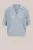 WE Fashion – Dames gebreide polo met opengewerkte structuur – Regular fit – Pastelblauw – Biologisch katoen –