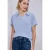 Street One Dames Poloshirt met korte mouwen en geribd detail in Blauw