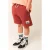 Tumble ’n Dry regular waist sweatshort roodbruin met textuur