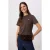 TRENDYOLMİLLA Dames Bruin Grafisch Kort Regular fit T-shirts
