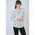 Witte bloemenviscoseblouse met uitgesneden kraag