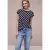 Street One Dames Shirt met boothals en print in Blauw