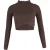 Jacquemus La Maille Bormio cropped sweater in bruine wol