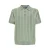 ONLY & SONS JUNIOR gestreepte polo groen fijn gebreid