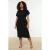 Trendyol Curve Dames Zwart Effen Midi Kort Casual Recht Grote maten Jurk
