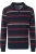 Redmond Half-Zip Sweater rood, Gestreept