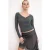 TRENDYOLMİLLA Dames Grijs Effen Lang Getailleerd Blouses