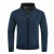 Herenvest met rits en opstaande kraag, gevoerde grofgebreide trui marineblauw