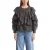 comma blouse met ruches – donkerbruin