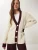 Happiness İstanbul Gebreid vest  crème / wijnrood / zwart