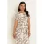 CLAUDIA BY CLAUDIA STRÄTER travelstof jurk met ceintuur en print – ecru
