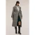 Motivi Mixed Wool Coat In Check Pattern Grey