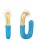 Yokoamii Oorbellen  blauw / goudgeel