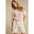 Red Button denim straight high waist short ecru