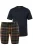 JP1880 Pyjama lang  navy / groen / oranje