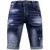 Designer Shorts With Paint Splatter Heren – Slim Fit -1072- Blauw