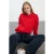 TRENDYOLMİLLA Dames Rood Slogan Lang Oversized Sweatshirts