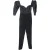Self-Portrait jumpsuit met off-shoulder en sweetheart-halslijn in zwart polyester