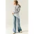 NAME IT KIDS NKFBELLA wide leg jeans met strass-steentjes en print – lichtblauw