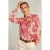 River Woods Beige/red Floral Blouse Long Sleeves Pink