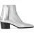 The Kooples Silver Leather Ankle Boots With Zip Silver
