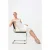 TRENDYOLMİLLA Dames Wit Effen Midi Mouwloos Bodycon Jurken