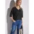 Street One Dames Shirt met V-hals in Zwart