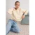 TRENDYOLMİLLA Dames Beige Effen Lang Oversized Sweatshirts