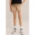 WE Fashion straight casual short beige met textuur