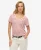 Superdry Vrouwen Ruimvallend Geborduurd T-shirt met V-hals Rood