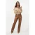 EsQualo Trousers 5 Pocket Vegan Leather Brandy
