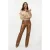 EsQualo Trousers 5 Pocket Vegan Leather Brandy