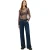 Tommy Jeans Dames-T-shirt met lange mouwen van mesh met luipaardprint (Bruin/Beige)