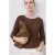 Mango pullover donkerbruin gebreid