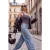 TRENDYOLMİLLA Dames Grijs Effen Driekwart mouw Getailleerd Blouses