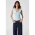 Mouwloze blouse met V-hals en ribstructuur