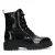 Manfield lakleren veterboots zwart